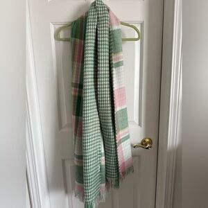 Pastel Green and Pink Plaid Scarf
